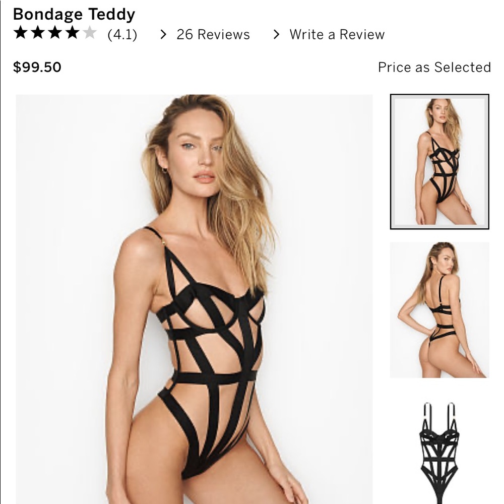Black Very Sexy Bondage Teddy